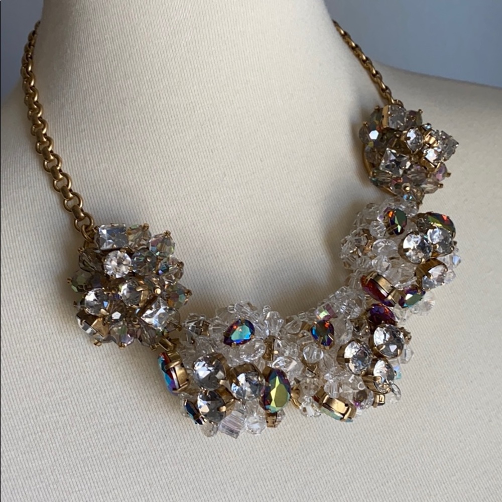 NEW J.Crew beaded crystal cluster necklace NWOT - Picture 3 of 4